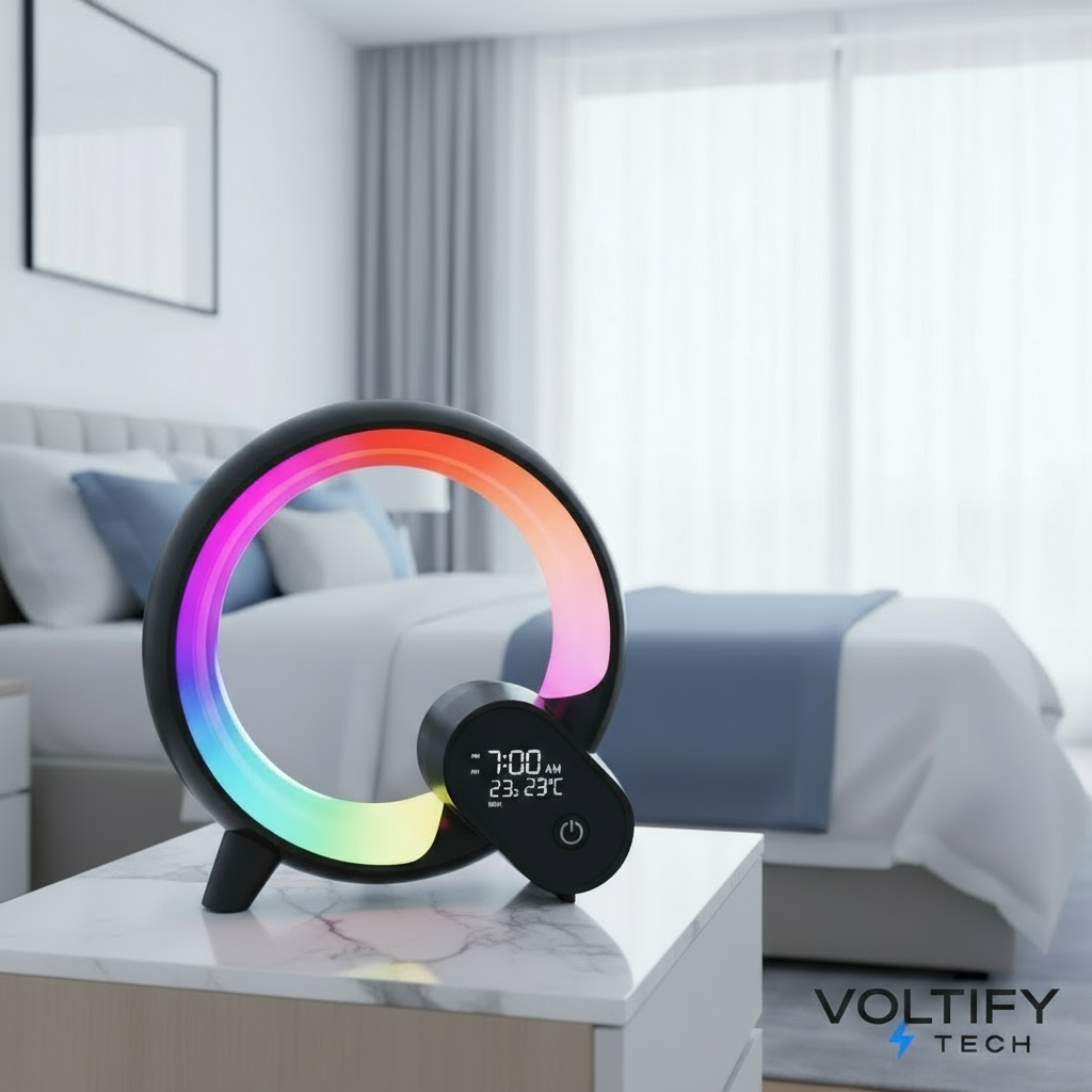 Voltify™ Smart Wake-Up Light – RGB Sunrise Alarm Clock with White Noise