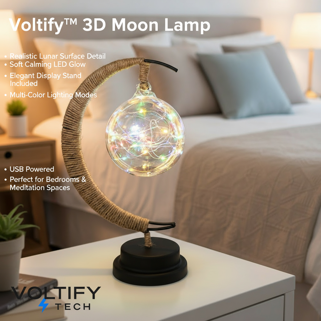 Moon lamp with crescent stand product ad