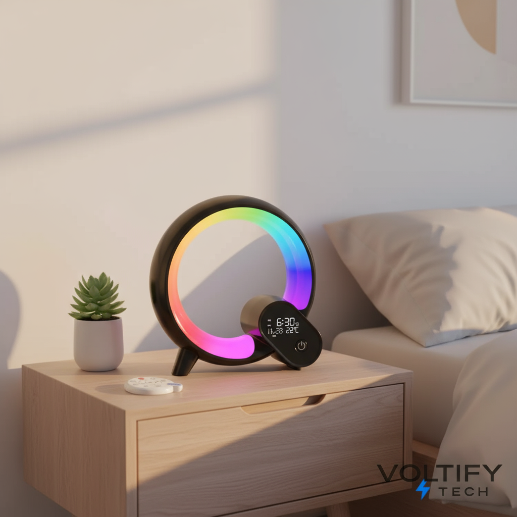 Voltify™ Smart Wake-Up Light – RGB Sunrise Alarm Clock with White Noise